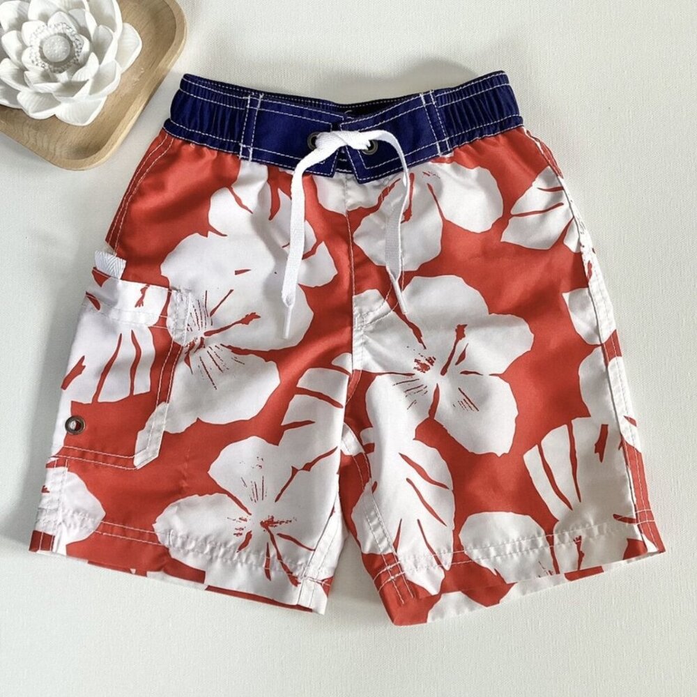 Hanna Andersson Red White Swim Trunks